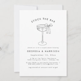 白黒ストックザバーシャワー招待状 招待状