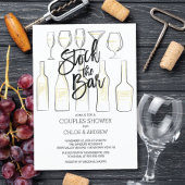 白黒ストックバーカップルシャワー招待状 招待状