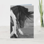 白黒ストライクワイルドホースのグリーティングカード カード (正面)