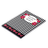 白黒ストライプおもしろいガーリー ノートブック (左側)