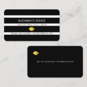 白黒ストライプと唇のモダン美しい 名刺 (正面/裏面)