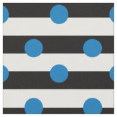 白黒ストライプと青水玉模様 ファブリック (クローズアップ)