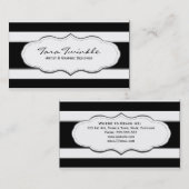 白黒ストライプな名刺 名刺 (正面/裏面)