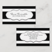 白黒ストライプな名刺 名刺 (正面/裏面)