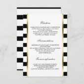 白黒ストライプな結婚式の詳細情報 エンクロージャーカード (正面/裏面)