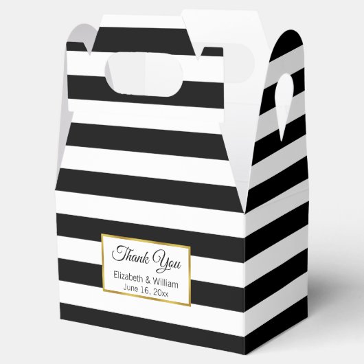 白黒ストライプのお結婚礼 フェイバーボックス (オープン)