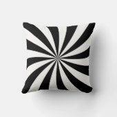 白黒ストライプのなスターバストの枕 クッション (裏面)