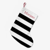 白黒ストライプのなストッキング スモールクリスマスストッキング (正面 (吊り時))