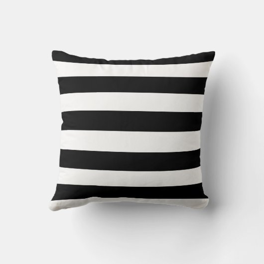 白黒ストライプのなピンクのハートの装飾用クッション クッション (裏面)