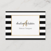 白黒ストライプのな名刺 名刺 (正面)