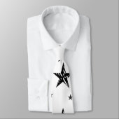 白黒ストライプのな星 ネクタイ (タイ)