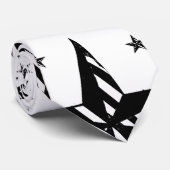 白黒ストライプのな星 ネクタイ (ロール)