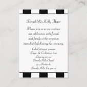 白黒ストライプのの結婚クラシック エンクロージャーカード (裏面)