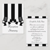 白黒ストライプのの結婚クラシック エンクロージャーカード (正面/裏面)