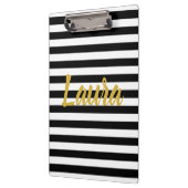 白黒ストライプのカスタムでフェイクな金ゴールドの原稿 クリップボード (左)