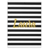 白黒ストライプのカスタムでフェイクな金ゴールドの原稿 クリップボード (裏面)