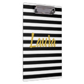 白黒ストライプのカスタムでフェイクな金ゴールドの原稿 クリップボード (右)