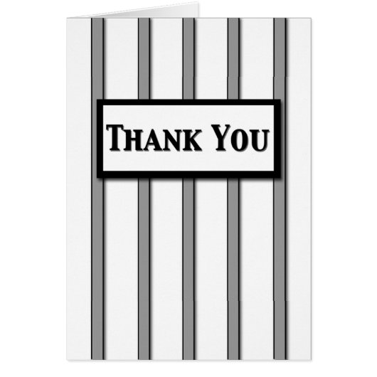 白黒ストライプのサンキューカード (正面)