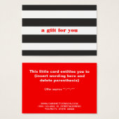 白黒ストライプのシンプルホリデーギフトカード (正面&裏面)