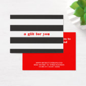 白黒ストライプのシンプルホリデーギフトカード (デスク)