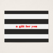 白黒ストライプのシンプルホリデーギフトカード (正面)