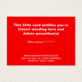 白黒ストライプのシンプルホリデーギフトカード (裏面)