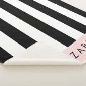 白黒ストライプのストライプの文字、行、名前 シェルパブランケット (3/4)