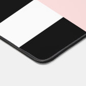 白黒ストライプのストライプの文字、行、名前 デスクマット (コーナー)