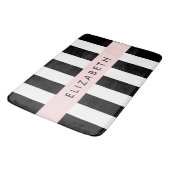 白黒ストライプのストライプの文字、行、名前 バスマット (アングル)