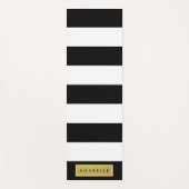 白黒ストライプのストライプの文字、行、名前 ヨガマット (正面)