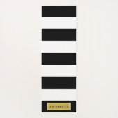 白黒ストライプのストライプの文字、行、名前 ヨガマット (裏面)