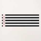 白黒ストライプのストライプの文字、行、名前 ヨガマット (裏面(横))