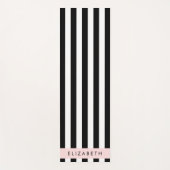 白黒ストライプのストライプの文字、行、名前 ヨガマット (正面)