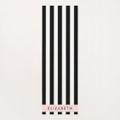 白黒ストライプのストライプの文字、行、名前 ヨガマット (裏面)