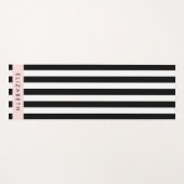 白黒ストライプのストライプの文字、行、名前 ヨガマット (正面(横))