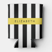白黒ストライプのストライプの文字、行、名前 缶クーラー (正面)