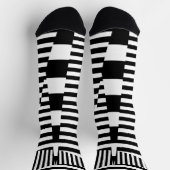 白黒ストライプのストライプ ソックス (上部)