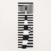 白黒ストライプのストライプ ヨガマット (正面)