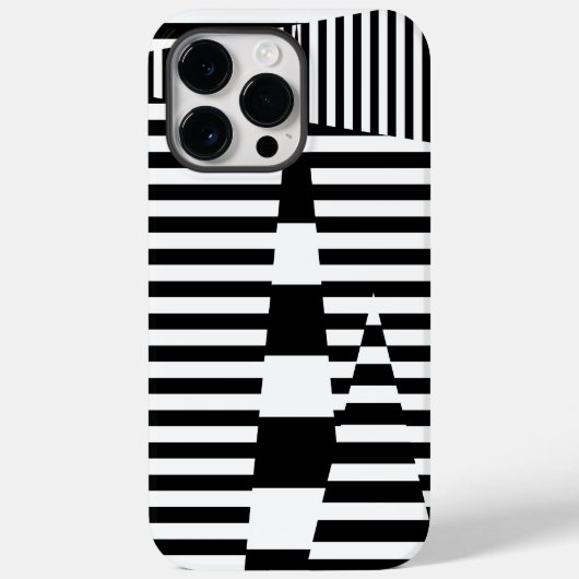 白黒ストライプのストライプ Case-Mate iPhoneケース (裏面)