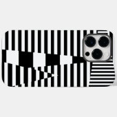 白黒ストライプのストライプ Case-Mate iPhoneケース (裏面 (横))