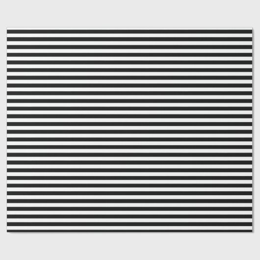 白黒ストライプのデザインパターン ラッピングペーパー (フラット)