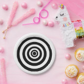 白黒ストライプのハローウィンパーティプレート ペーパープレート (パーティー)