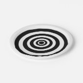 白黒ストライプのハローウィンパーティプレート ペーパープレート (アングル)