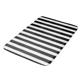 白黒ストライプのバスマット バスマット