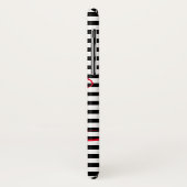 白黒ストライプのパーソナライズされた名前 Case-Mate iPhoneケース (裏面/左)