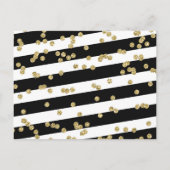 白黒ストライプのフローラレジストリカード インビテーションポストカード (裏面)