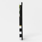 白黒ストライプのフローラ金ゴールド | スタイリッシュ Case-Mate iPhoneケース (裏面/左)