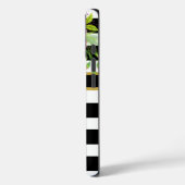 白黒ストライプのフローラ金ゴールド | スタイリッシュ Case-Mate iPhoneケース (裏面 / 左)