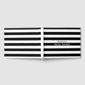 白黒ストライプのブライダルシャワー ゲストブック (全面)