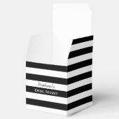 白黒ストライプのブライダルシャワー フェイバーボックス (オープン)